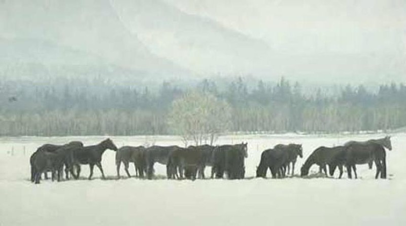 Robert Bateman Winter Gathering-Horse Herd
