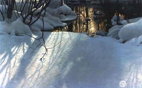 Robert Bateman Winter Pond Mergansers