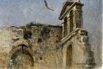 Ruin With White Stork