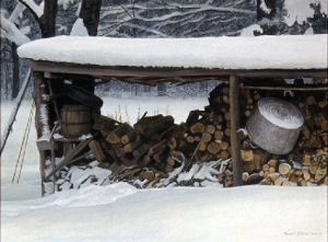 Woodshed in Winter - Ermine