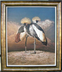 Gray Crowned Cranes - Framed