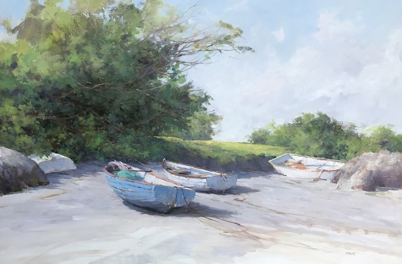 Deborah Tilby Four Boats on A Beach