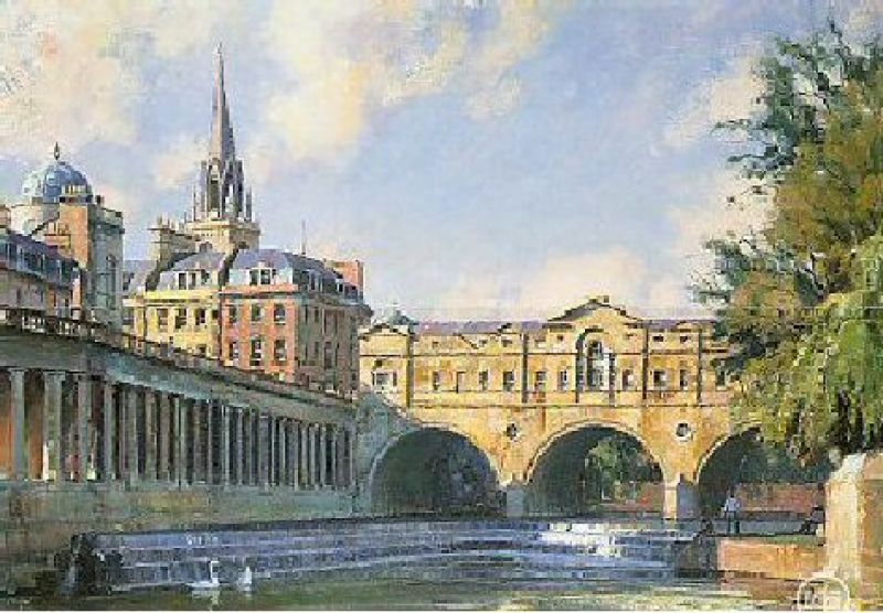   Bath - The Pultney Bridge Over the River Avon