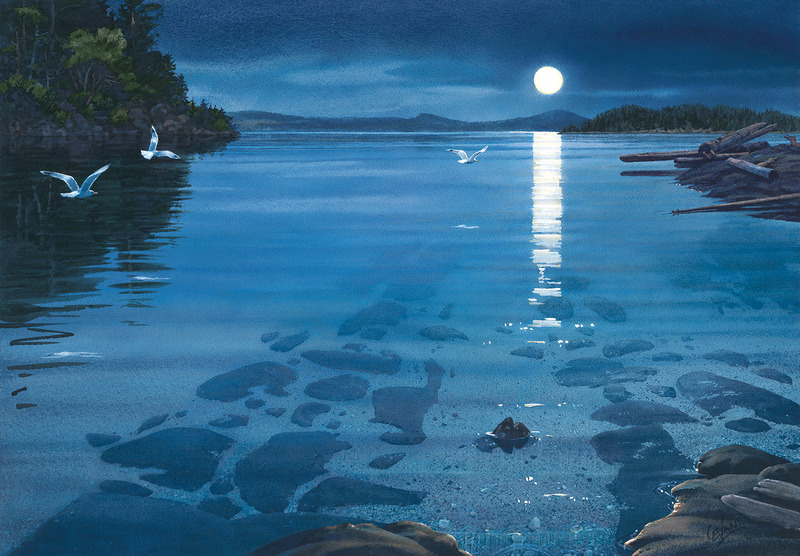 Carol  Evans Moon over Valdez