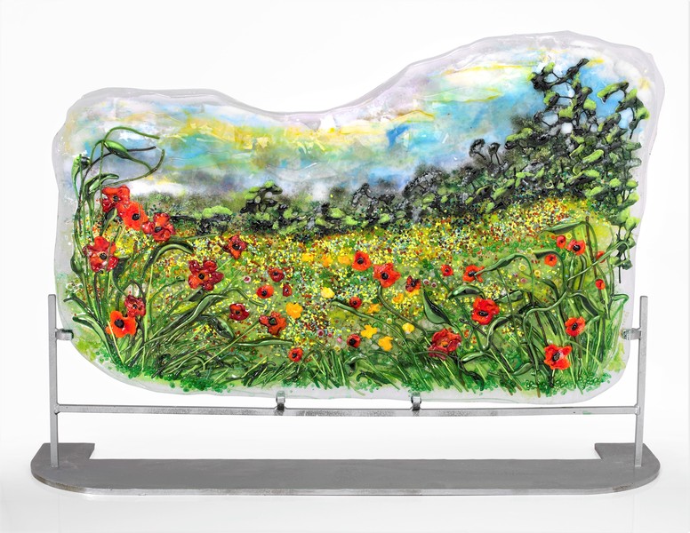 Doroni Lang Monet Style Poppy Field Panel
