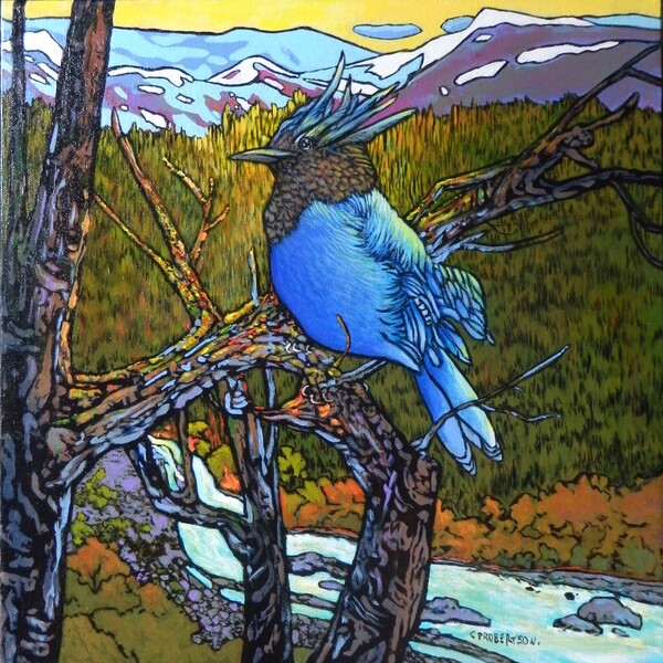 Catherine Robertson Stellar Jay, Sapphire and Gold