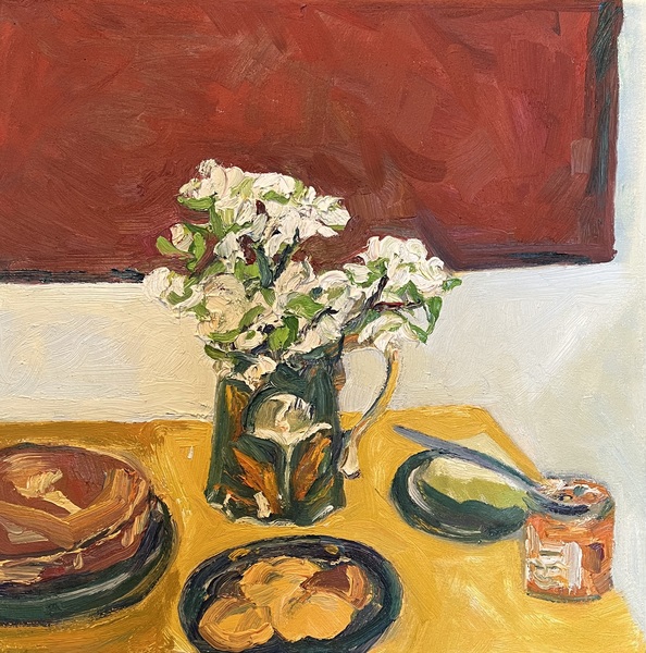 Orange Cake and Apricot Jam with Pear Blossom by Josephine Fletcher