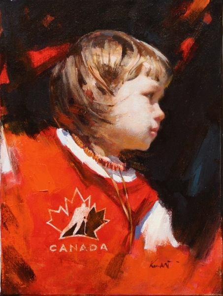 A Little Proudly Hockey Player by Clement Kwan