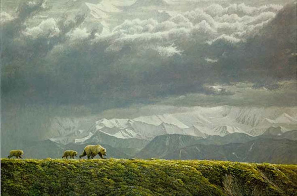 Robert z Bateman Along the Ridge â€“ Grizzly Bear