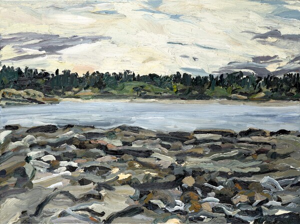 Josephine Fletcher Looking to Tribune Bay from Dunlop Point Hornby Island