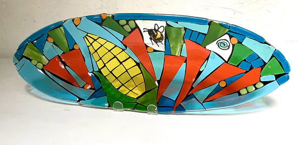 Tammy Hudgeon Oval Plate with Carrots and Corn