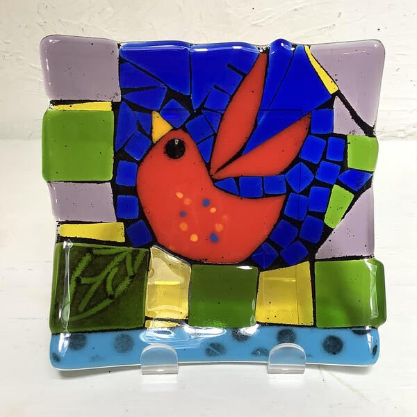 Tammy z Hudgeon Small Plate with Red Bird
